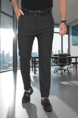 DeepSEA İtalyan Kesim Tüylenmez Likralı Spor Pantolon Esnek Kumaş Bilek Boy Boru Paça Klasik Pantolon 2502005 - 8