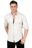 DeepSEA Slim Fit Dar Kesim Spor Gömlek Likralı Pamuklu Kot Gömlek 2300419 thumbnail 5