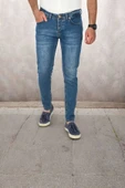DeepSEA Slim Fit Dar Kesim Likralı Jean Tırnak Taşlamalı Kot Pantolon 2508205 - 6