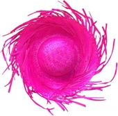 Tropikal Parti Pembe Fuşya Hasır Hawaii Şapkası 13x36 Cm - 4