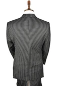 DeepSEA Çift Düğme Çift Yırtmaç Çizgili Slim Fit 3 Lü Takım Elbise 2300162 - 5