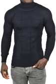 DeepSEA Kare Desenli Balıkçı Yaka Slim Fit Boğazlı Triko Kazak 2505493 - 11