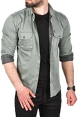 DeepSEA Slim Fit Kolay Ütülenebilir Pamuklu Spor Gömlek Likralı Kot Gömlek 2502505 thumbnail 10