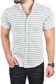 DeepSEA Slim Fit Örme Kumaş Gömlek Likralı Dar Kesim Kısa Kol Örme Triko Gömlek 2501208 thumbnail 4
