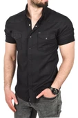DeepSEA Slim Fit Pamuklu Likralı Kısa Kol Gömlek Kolay Ütülenebilir Çıt Çıtlı Cepli Spor Gömlek 2400253 - 4