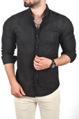 DeepSEA Slim Fit %100 Pamuk Keten Gömlek Dar Kesim Dokulu Keten Gömlek 2501301 thumbnail 10