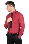 DeepSEA Dik Yaka Slim Fit Kesim Pamuk Saten Erkek Gömlek 2209615 - 7