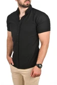 DeepSEA Slim Fit Pamuklu Spor Gömlek Likralı Dar Kesim Jakar Kumaş Kısa Kol Gömlek 2501210 thumbnail 2