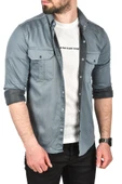DeepSEA Slim Fit Kolay Ütülenebilir Pamuklu Spor Gömlek Likralı Kot Gömlek 2502505 thumbnail 12