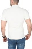 DeepSEA Slim Fit Apaş Yaka Kısa Kol Penye  Gömlek Jakar Kumaş Dar Kesim Spor Gömlek 2501217 thumbnail 5