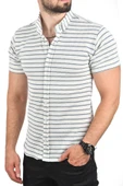 DeepSEA Slim Fit Örme Kumaş Gömlek Likralı Dar Kesim Kısa Kol Örme Triko Gömlek 2501208 thumbnail 5