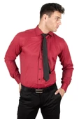 DeepSEA Dik Yaka Slim Fit Kesim Pamuk Saten Erkek Gömlek 2209615 - 8