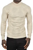 DeepSEA Baklava Desenli Slim Fit Yarım Balıkçı Yaka Triko Boğazlı Kazak 2505511 - 7