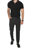 DeepSEA İtalyan Kesim Tüylenmez Likralı Spor Pantolon Esnek Kumaş Bilek Boy Boru Paça Klasik Pantolon 2502005 - 9