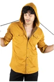 DeepSEA Kapüşonlu Slim Fit Dar Kesim Gömlek Likralı Pamuklu Likralı Kot Gömlek 2300396 - 8