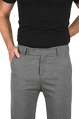 DeepSEA İtalyan Kesim Tüylenmez Likralı Spor Pantolon Esnek Kumaş Bilek Boy Boru Paça Klasik Pantolon 2502005 - 7