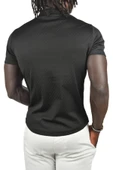 DeepSEA Kabartma Çizgi Desenli Slim Fit Kısa Kollu Penye Gömlek 2403221 - 9