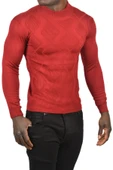 DeepSEA Baklava Desenli Slim Fit Yarım Balıkçı Yaka Triko Boğazlı Kazak 2505511 - 4