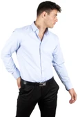 DeepSEA Dik Yaka Slim Fit Kesim Pamuk Saten Erkek Gömlek 2209615 - 12