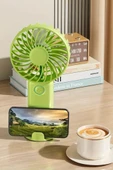 3 Hız Kademeli Şarjlı Sessiz El Vantilatörü Telefon Tutucu Özellikli El Masa Fanı thumbnail 3