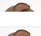 Bağcıklı Yetişkin Boy Nubuk Süet Kovboy Şapkası Koyu Kahve Renk - 1