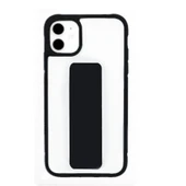 Apple İphone 11 Kılıf Luxury Clear Standlı Kapak Siyah thumbnail 1