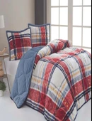 Comforter Boris Kırmızı Mavi Çift Kişilik Yorgan Seti - 1