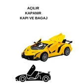Uzaktan Kumandalı Spor Araba Kapıları Kumanda Kontrollü 1/18 - 789-104 - Sarı - 3