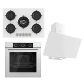 Ferre Flowart Basic Serisi Beyaz Ankastre Set (rs036 + Xe62cb + D078 ) - 1