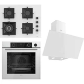 Ferre Flameart Sc Serisi Beyaz Set (SC406-WFA + XE64CB +D078 ) - 65 Cm'lik Kare Döküm Izgara-Wok - 1