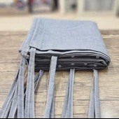 CEYLAN Home Balkon Perdesi Brandası Bağcıklı Ölçü Seçenekli Düz Gri thumbnail 1