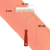 Dekor-3113 Eksport 14 mm Tüylü 3 cm İç Cephe Saplı Kalorifer Boya Rulosu 15 cm thumbnail 3