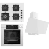 Ferre Steamart-Fryart Serisi Beyaz Set (SC406-WFA + QEP64CB +D078) - Döküm Izgara / 65 cm Ocak thumbnail 1