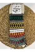 GELENEKSEL DESENLİ YÜN FOLKLOR DİZALTI ÇORAP - ÇEYİZ İÇİN HOMEWEAR YÜN ÖRGÜ EV ÇORABI - 1