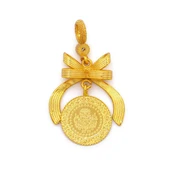 Altın Kaplama Kurdeleli Çeyrek Kolye Ucu TGR-728 thumbnail 2