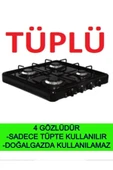 GURKAN 4 Lü Set Üstü Lpg TÜPLÜ Ocak 4 Gözlü TÜPLÜ Ocak Tezgah Set Üstü Ocak - 1