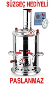 sobapark Çift Musluklu Odunlu Kömürlü Çay Semaveri Odunlu Kömürlü Paslanmaz Semaver 5 Litre - 1