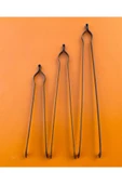 sobapark Demir Maşa Seti Ateş Maşası Köz Maşası Odun Kömür Kestane Mangal Maşası 3'lü Maşa Seti 40-50-60 cm - 1