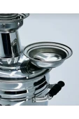 sobapark 4,5 Litre Krom Çelik Kömürlü Semaver Çay Semaveri Odunlu Semaver Demlik Hediyeli ( 1 Litre ) - 2