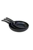 sobapark Teflon Tava Seti 16+20+24 Cm Mat Siyah Renk Teflon Tava Seti Yanmaz Yapışmaz 3'lü Teflon Tava Set - 2