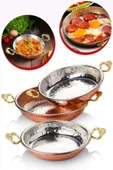 sobapark Bakır Tava Sahan Seti Menemen Omlet Kuymak Yumurta Tavası Sahanı 14 Cm - 16 Cm - 18 Cm Kalın Ürün - 1