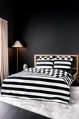 Cozy Home Mono Çift Kişilik Lastikli Çarşaflı Nevresim Takımı Code Siyah thumbnail 2