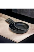 sobapark Teflon Tava Seti 16+20+24 Cm Mat Siyah Renk Teflon Tava Seti Yanmaz Yapışmaz 3'lü Teflon Tava Set - 7