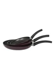 Mehtap 3 Lü Teflon Tava Seti 18-22-26 Cm Mor Renk - 1