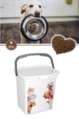 Evcil Hayvan Mama Kovası, Kapaklı Kulplu Kedi Köpek Mama Saklama Kabı Kutusu 6lt thumbnail 1