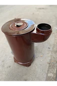 sobapark Emaye Yuvarlak Kovalı Uyuyan Soba Odun Kömür Sobası Yükseklik 60 Cm Çap 30 Cm - 1