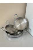 sobapark Aliminyum Tava Seti Sahan Seti Bakır Görünümlü Tava Seti 18+20+22 Cm - 1