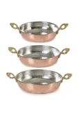 sobapark Bakır Tava Sahan Seti Menemen Omlet Kuymak Yumurta Tavası Sahanı 14 Cm - 16 Cm - 18 Cm Kalın Ürün - 3