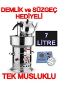 sobapark Odunlu Kömürlü Çay Semaveri Odunlu Kömürlü Semaver Tek Musluklu Semaver 7 Litre Demlik 1 Litre - 1