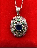 925 Ayar Kadın Oltu Taşı Kadın Kolye sk00087 thumbnail 1